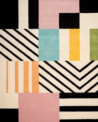 Handmade Modern Design Woollen Carpets For Living Room - multi, 5x8.