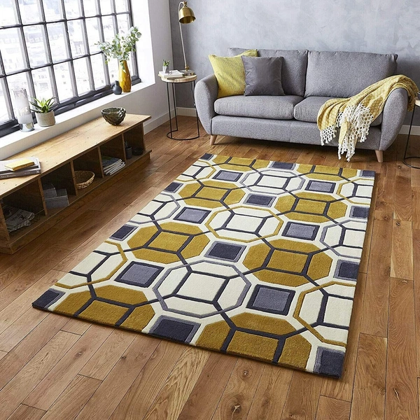 Handmade Modern Design Woollen Carpets For Living Room - multi, 5x8