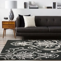 Handmade Modern Design Woollen Carpets For Living Room - Black, 5x8