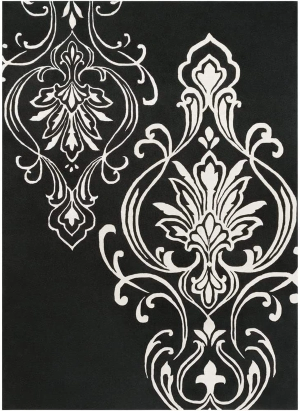 Handmade Modern Design Woollen Carpets For Living Room - Black, 5x8