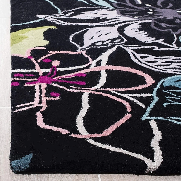 Handmade Modern Design Woollen Carpets For Living Room - Black, 5x8