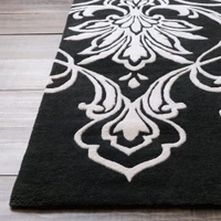 Handmade Modern Design Woollen Carpets For Living Room - Black, 5x8