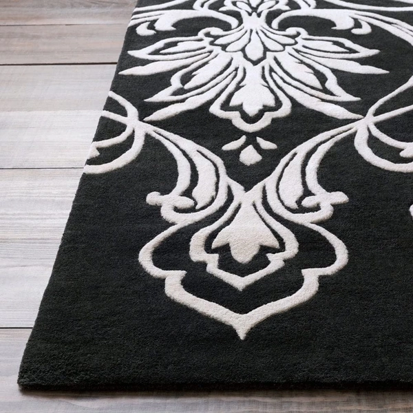 Handmade Modern Design Woollen Carpets For Living Room - Black, 5x8