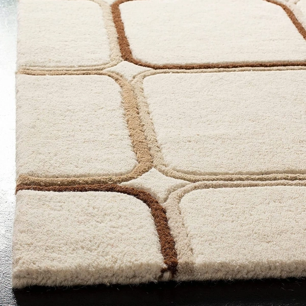 Handmade Modern Design Woollen Carpets For Living Room - beige, 5x8