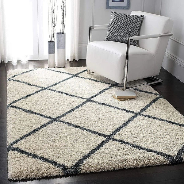 Handmade Modern Design Shaggy, Soft Carpets For Living Room. - beige, 5x8