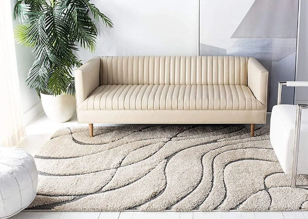 Handmade Modern Design Shaggy, Soft Carpets For Living Room. - beige, 5x8