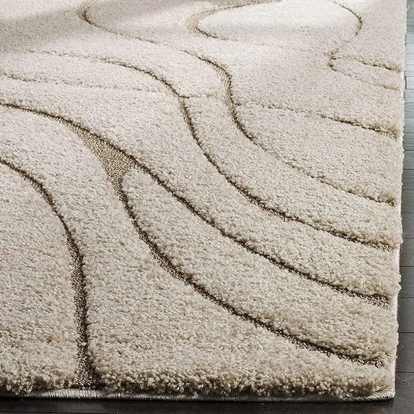 Handmade Modern Design Shaggy, Soft Carpets For Living Room. - beige, 5x8