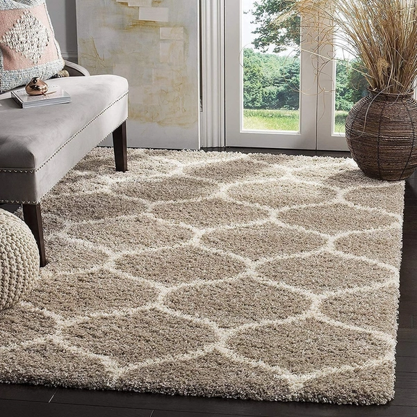 Handmade Modern Design Shaggy, Soft Carpets For Living Room. - beige, 5x8
