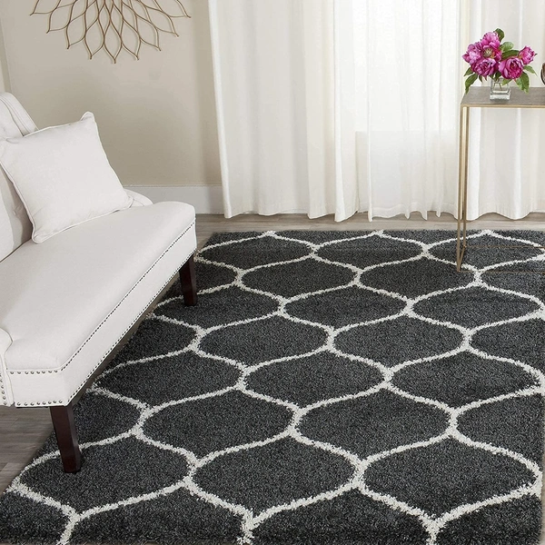 Handmade Modern Design Shaggy, Soft Carpets For Living Room. - grey, 5x8