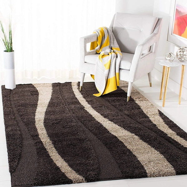 Handmade Modern Design Shaggy, Soft Carpets For Living Room. - brown, 5x8