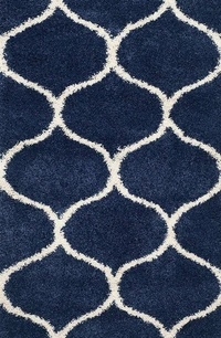 Handmade Modern Design Shaggy, Soft Carpets For Living Room. - blue, 5x8