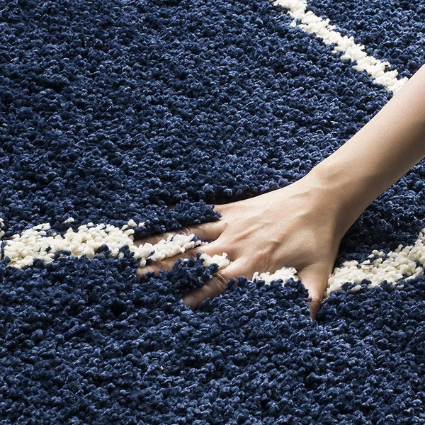 Handmade Modern Design Shaggy, Soft Carpets For Living Room. - blue, 5x8