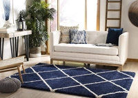 Handmade Modern Design Shaggy, Soft Carpets For Living Room. - blue, 5x8