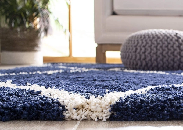 Handmade Modern Design Shaggy, Soft Carpets For Living Room. - blue, 5x8