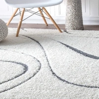 Handmade Modern Design Shaggy, Soft Carpets For Living Room. - 5x8, White