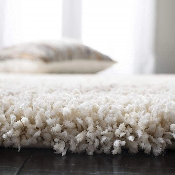 Handmade Modern Design Shaggy, Soft Carpets For Living Room. - 5x8, White