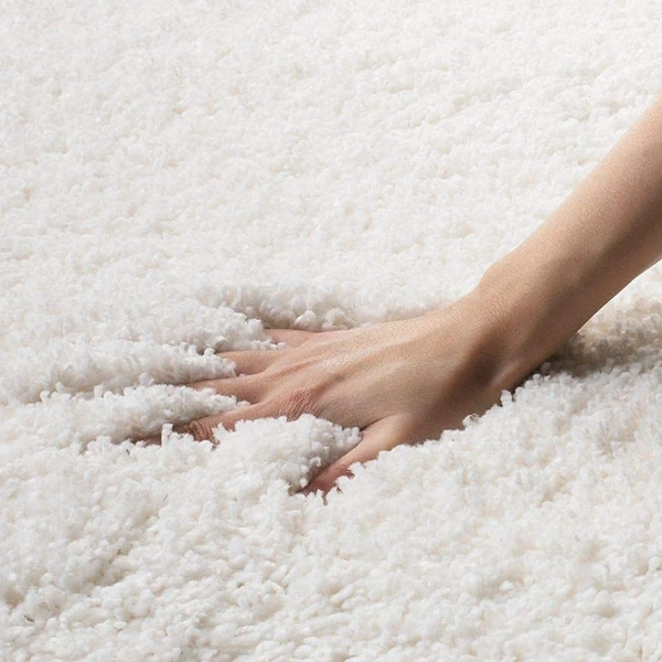 Handmade Modern Design Shaggy, Soft Carpets For Living Room. - White, 5x8