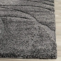 Handmade Modern Design Shaggy, Soft Carpets For Living Room. - grey dark, 5x8