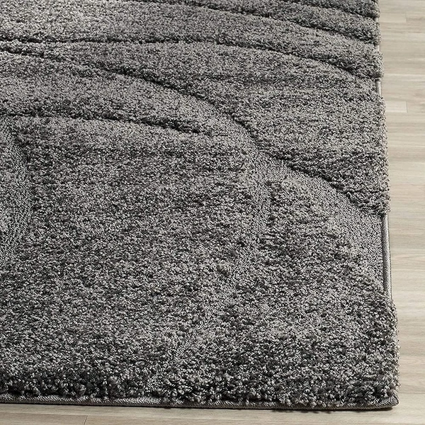 Handmade Modern Design Shaggy, Soft Carpets For Living Room. - grey dark, 5x8