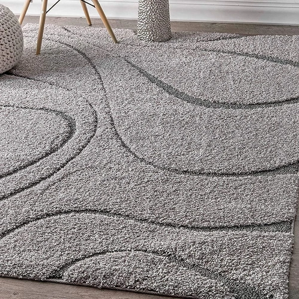 Handmade Modern Design Shaggy, Soft Carpets For Living Room. - grey, 5x8