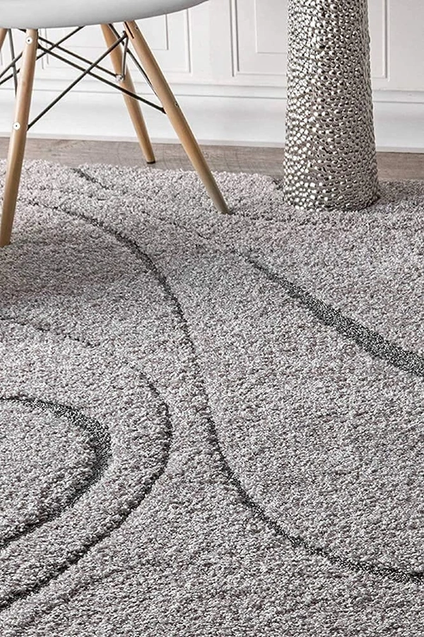 Handmade Modern Design Shaggy, Soft Carpets For Living Room. - grey, 5x8