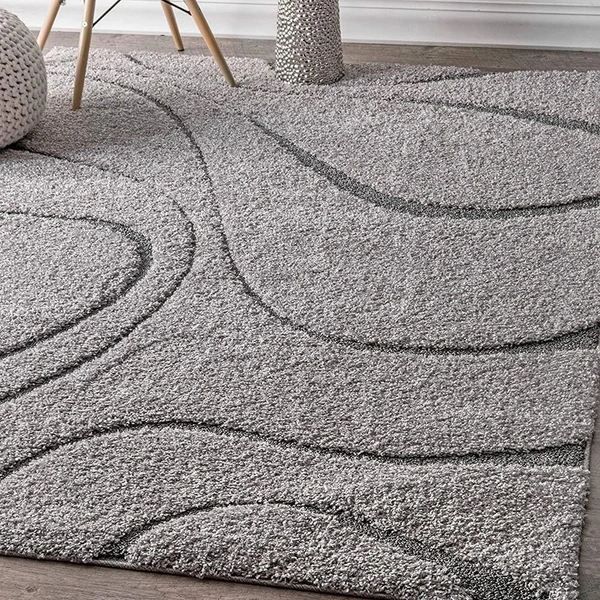 Handmade Modern Design Shaggy, Soft Carpets For Living Room. - grey, 5x8