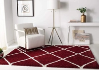 Handmade Modern Design Shaggy, Soft Carpets For Living Room. - red, 5x8