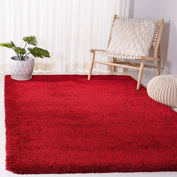 Handmade Modern Design Shaggy, Soft Carpets For Living Room. - red, 5x8