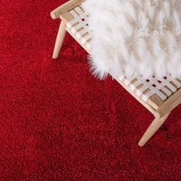 Handmade Modern Design Shaggy, Soft Carpets For Living Room. - red, 5x8