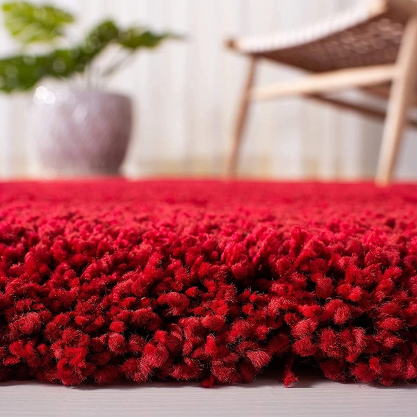 Handmade Modern Design Shaggy, Soft Carpets For Living Room. - red, 5x8