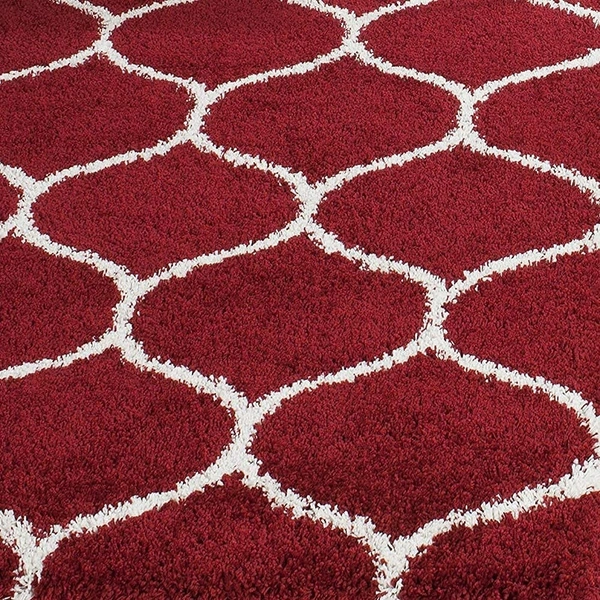 Handmade Modern Design Shaggy, Soft Carpets For Living Room. - red, 5x8