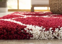 Handmade Modern Design Shaggy, Soft Carpets For Living Room. - red, 5x8