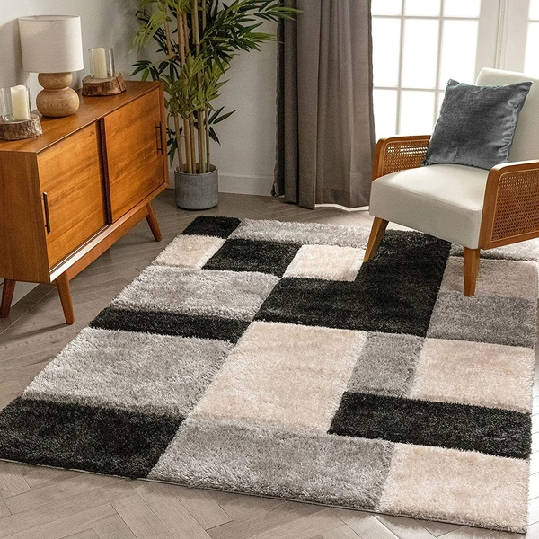 Handmade Modern Design Shaggy, Soft Carpets For Living Room. - multi, 5x8