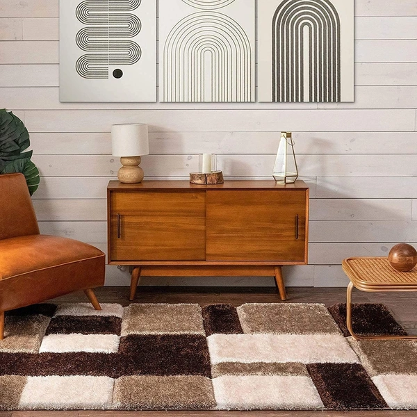 Handmade Modern Design Shaggy, Soft Carpets For Living Room. - multi, 5x8