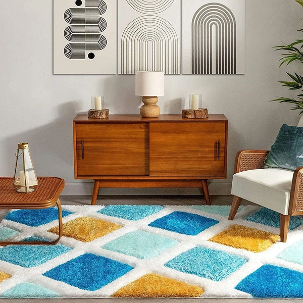 Handmade Modern Design Shaggy, Soft Carpets For Living Room. - Heliotrope, 5x8