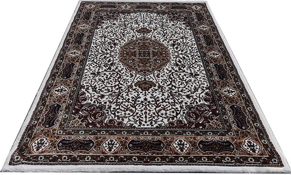 Home Decor Kashmiri Designs Carpets For Living Room - White, 5x8