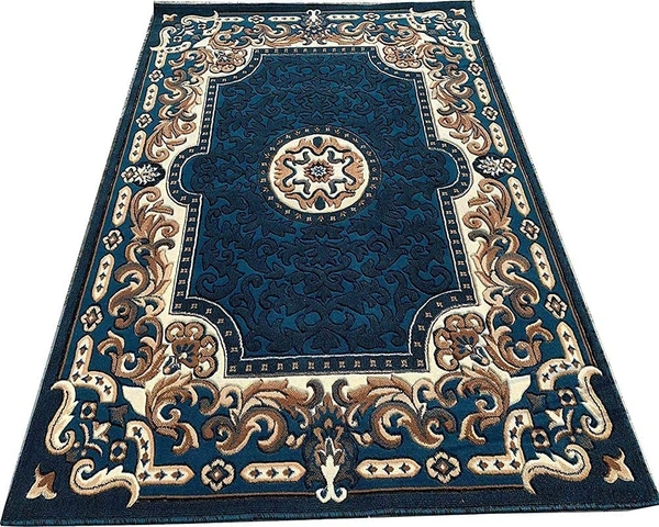 Carpets Concord Carved Embossed Most Elegant Carpet for Living Room - super blue, 5x7