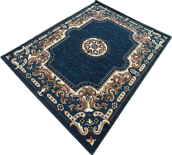 Carpets Concord Carved Embossed Most Elegant Carpet for Living Room - super blue, 5x7