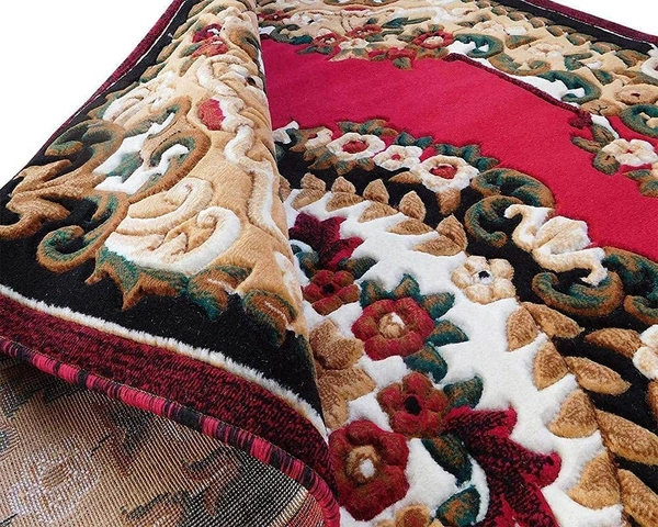 Carpets Concord Carved Embossed Most Elegant Carpet for Living Room - red, 5x7