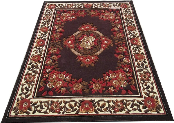 Carpets Concord Carved Embossed Most Elegant Carpet for Living Room - brown, 5x7