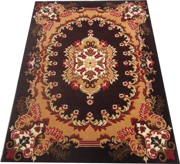 Carpets Concord Carved Embossed Most Elegant Carpet for Living Room - brown, 5x7