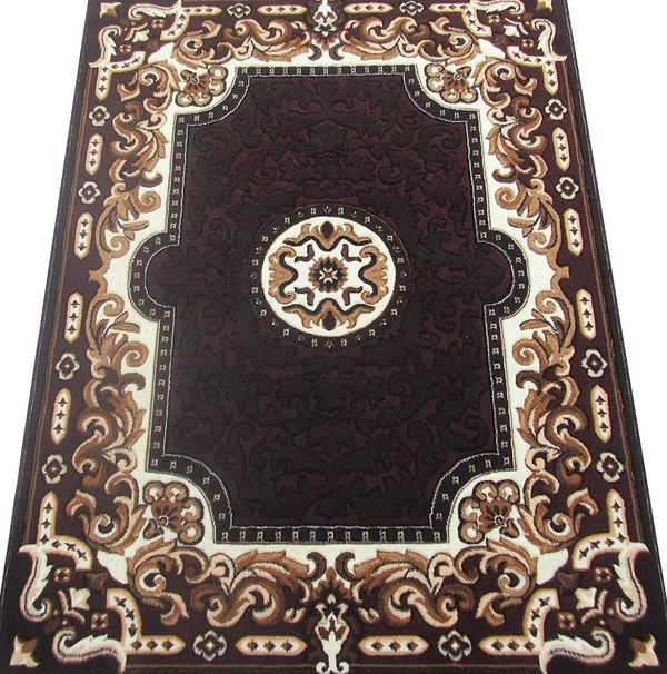 Carpets Concord Carved Embossed Most Elegant Carpet for Living Room - brown, 5x7