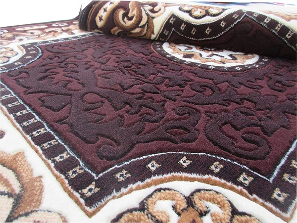 Carpets Concord Carved Embossed Most Elegant Carpet for Living Room - brown, 5x7