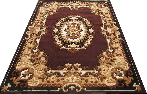 Carpets Concord Carved Embossed Most Elegant Carpet for Living Room - brown, 5x7