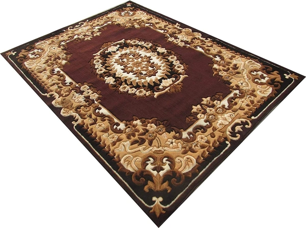 Carpets Concord Carved Embossed Most Elegant Carpet for Living Room - brown, 5x7