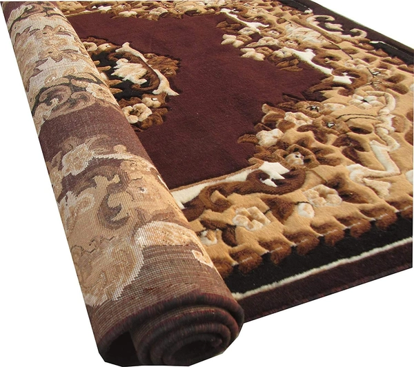 Carpets Concord Carved Embossed Most Elegant Carpet for Living Room - brown, 5x7