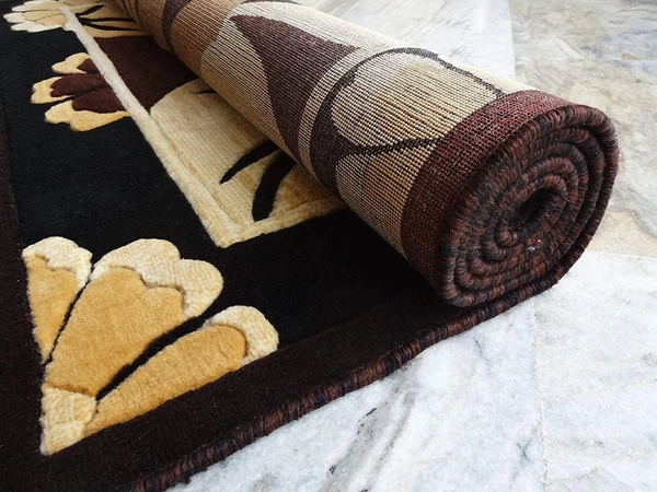 Carpets Concord Carved Embossed Most Elegant Carpet for Living Room - brown, 5x7
