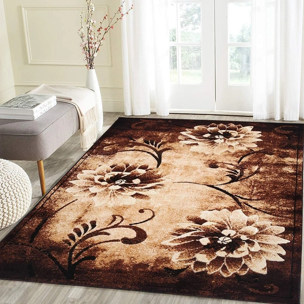 Carpets Concord Carved Embossed Most Elegant Carpet for Living Room - brown, 5x7