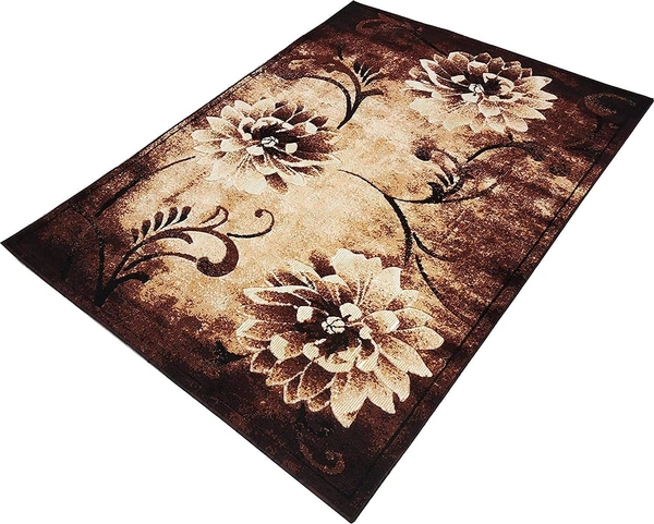 Carpets Concord Carved Embossed Most Elegant Carpet for Living Room - brown, 5x7