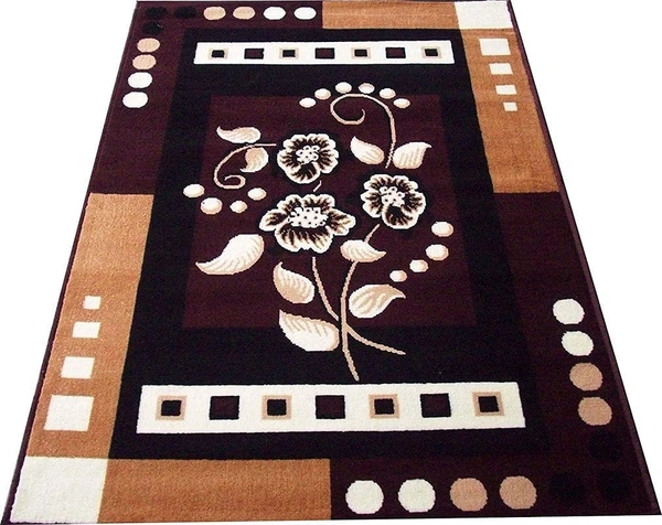 Carpets Super Soft Acrylic Touch Kalin & Rugs Royal Look Carpet |for Bedroom| Living Room - Black, 5x7